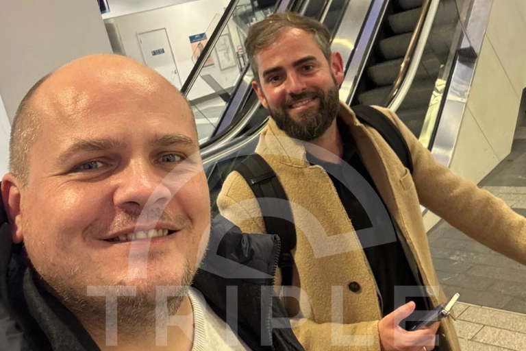 Reise nach Nottingham Boris Bromkamp und Ronny Wernicke von TRIPLE S im persönlichen Gespräch mit internationalem Partner.